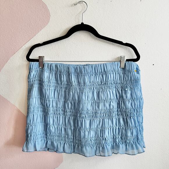 Abercrombie Fitch Mid Rise Sheer Ruched Mini Skirt Y2K 2000s NWTS Large - Picture 1 of 5